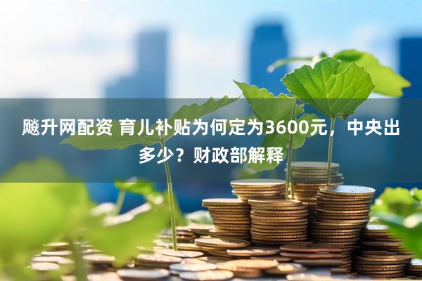 飚升网配资 育儿补贴为何定为3600元，中央出多少？财政部解释